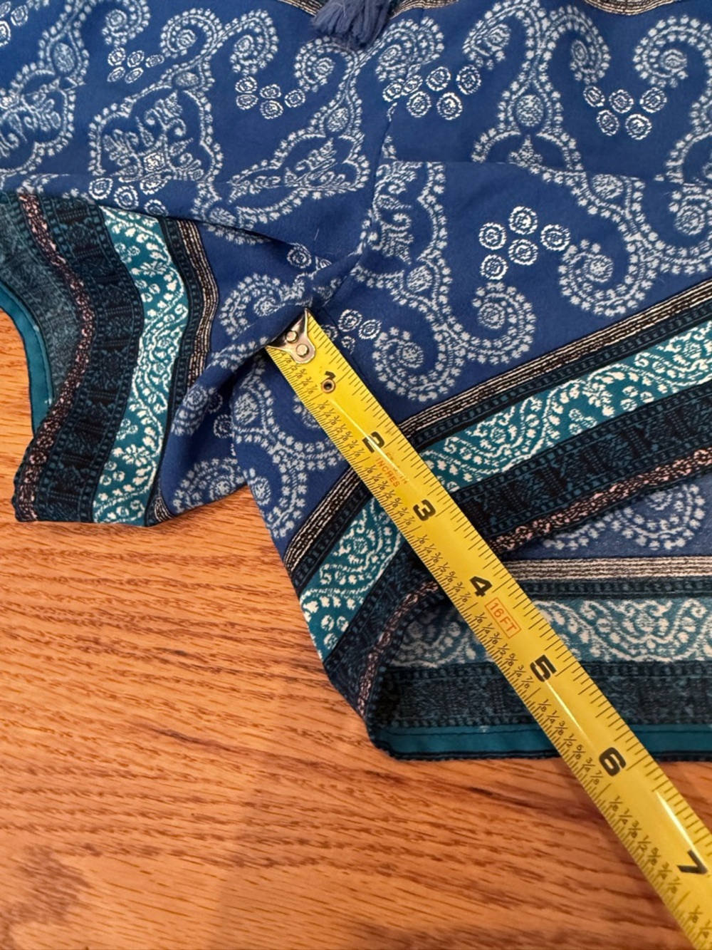 LOFT Blue Paisley-Print Flowy  Shorts - Picture 6 of 6